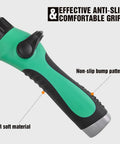 Adjustable Watering Wand For Garden Hose 36 To 54 Inches With 10 Spray Patterns And Pivoting Head Thumb Flow Control Nozzle grip close-up