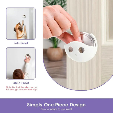 2 Pack Child Proof Deadbolt Lock For Doors, Easy One Hand Operation, Universal Size Fits Most Deadbolts in use on door