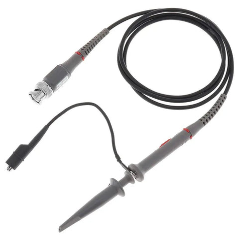 Must Have Upgraded Oscilloscope Clip Probe Gear Kit showing 20MHz BNC end probe and 1X 10X switch, fully insulated, includes two probes.