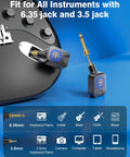 5.8GHz Wireless Guitar System With Charging Box, 6 Channels, 30 Hour Battery Life, Transmitter and receiver on guitar