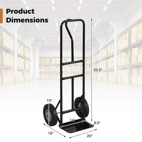 Heavy Hitter Metal Hand Truck With 600 Pound Capacity Smooth Rolling 10 Inch Rubber Wheels And Ergonomic P Handle Lay Flat Foldable Base Plate For No Sweat Home Or Warehouse Cargo Hauling