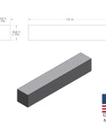 Square Aluminum Bar 6061 Grade, 13 Inch Solid Extruded Stock For Welding, Fabrication, Milling, Turning And Tooling, US Material