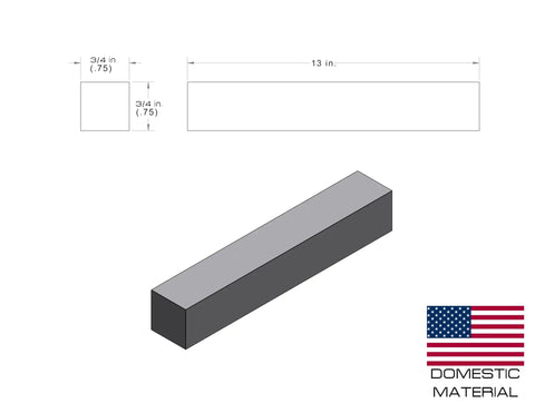 Square Aluminum Bar 6061 Grade, 13 Inch Solid Extruded Stock For Welding, Fabrication, Milling, Turning And Tooling, US Material
