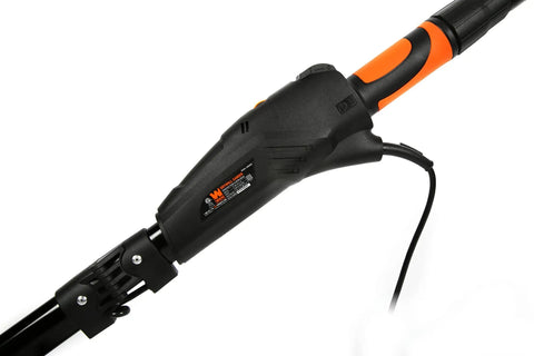 Close-up of the Beefy Heavy Duty 5 Amp 2 In 1 Variable Speed Drywall Sander With Dual Heads, showcasing its black design and handle.