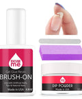 Ultimate Nail Savior Repair Kit For Broken And Cracked Tips Featuring Hassle Free Brush On Glue Gel; includes brush-on glue, dip powder, buffer.