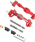 Beefed Up Front And Rear Axle Drive Shafts Kit For 1/10 RC Car With Hardened Steel Universal Joint, High Torque 4x4 Upgrade Parts, Ball Bearing Cross Pins, Durable Spare Modifications, red metal axles and hardware