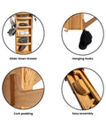 The Sun Rack Premium Bamboo Wall Mount For Surfboards Snowboards Skis And Wakeboards Holds Four Boards With Built In Drawer And Hooks