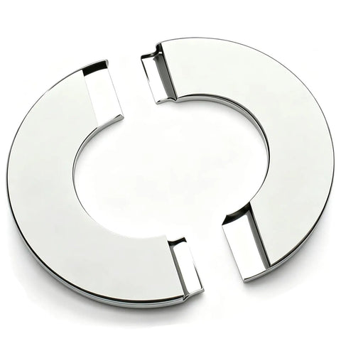 Top Shelf 2 Pack Stainless Steel Split Flange Collar 4 Inch Decorative Wall Pipe Cover Self Adhesive Escutcheon Plate set detail