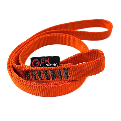 GM Climbing 16mm Nylon Sling Runner 60cm 24 Inch Fluorescent Orange, 22kN Capacity, CE and UIAA Certified, Tube Nylon Webbing