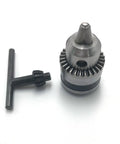 Beefed Up Mini Lathe Drill Chuck And Precision Collet Set With Knockout showing the metal chuck and T-handle tool.