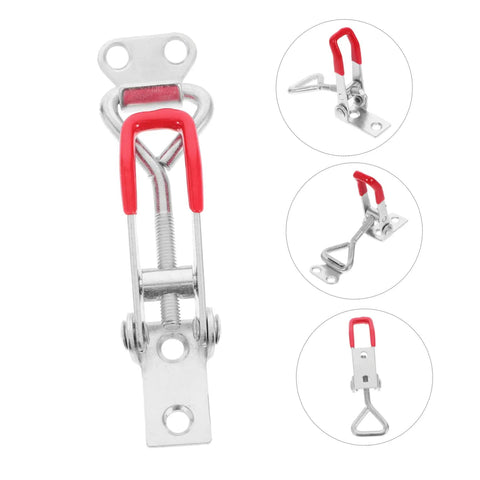 Heavy Duty Toggle Latches Set of 4 With Adjustable Metal Joints for Doors, Cabinets and Boxes, Strong Pull Capacity, Buckle Joint Design for Quick Install and Secure Latching, galvanized iron latch