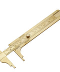 Brass Pocket Vernier Caliper Ruler, Handy Sliding Gauge with dual MM and Inch Scales, 100mm measuring tool, portable and durable