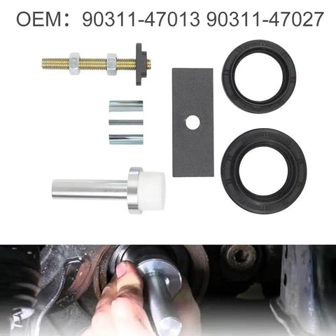 Straight Shooter 8 Inch Clamshell Axle Bearing Puller Tool Kit for Toyota 4runner Tacoma FJ Cruiser Rear Diff Housing Handle Cv Axles Easy Installation Save Time and Money Today with No Damage To Parts. OEM axle bearing puller kit with seals, bolts, and adapter parts for Toyota rear differential housing