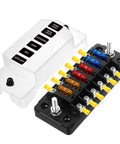 Six Way Marine Blade Fuse Block With Negative Bus Waterproof ATC ATO Fuse Box Panel For Boat RV Car Trailer Truck SUV Built Tough