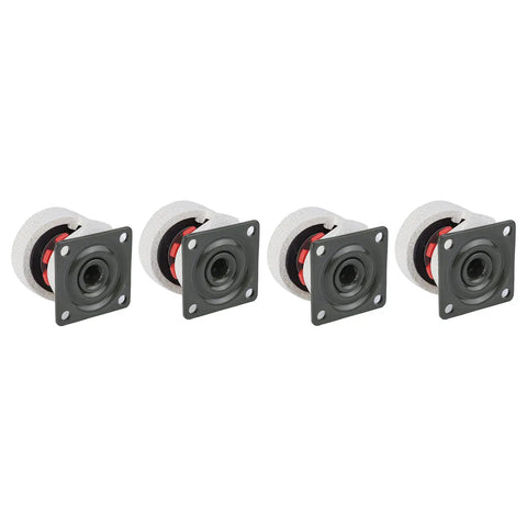 Heavy Duty Workbench Caster Kit Set Of Four Retractable Swivel Wheels With Quick Adjust Leveling Plates showing the nylon rollers.
