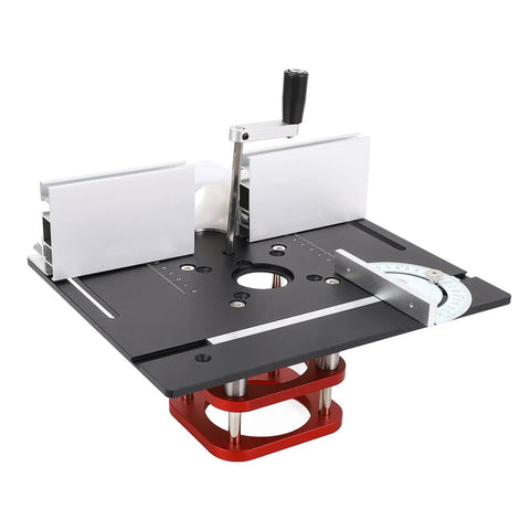 Hella Sturdy Heavy Duty Manual Router Table Base With A Slick 51 Millimeter Lift Mechanism Fits 64 To 66 Millimeter Motor Diameters, black work surface design.