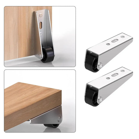 Side Mount Gate Caster Wheels For Wood Doors And Furniture Quiet Non Slip Rollers With Galvanized Bracket Easy Glide For Garden Gates