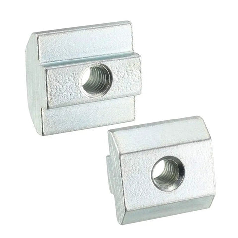 Slide In M6 T-Nut For 4040 Aluminum Extrusion Profiles Pack Of 10, Carbon Steel With Nickel Or Zinc Plating, Easy Roll Into T-Slots