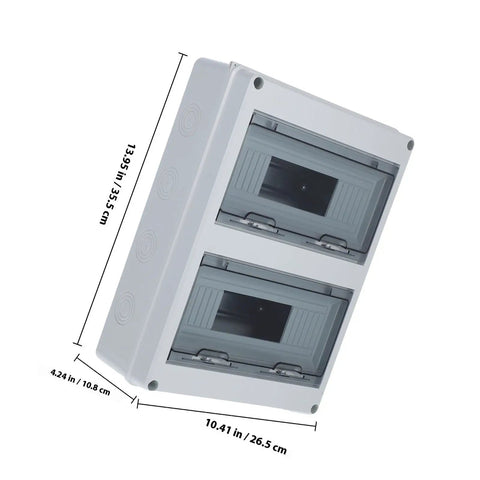 Weatherproof Outdoor Electrical Box With 24 Circuit Distribution Panel Wall Mount Dustproof Junction Enclosure dimensions