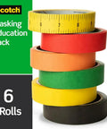 Colored Masking Tape Set, Six Colorful Rolls For Classroom Organization And School Projects, Color Coding And Labeling