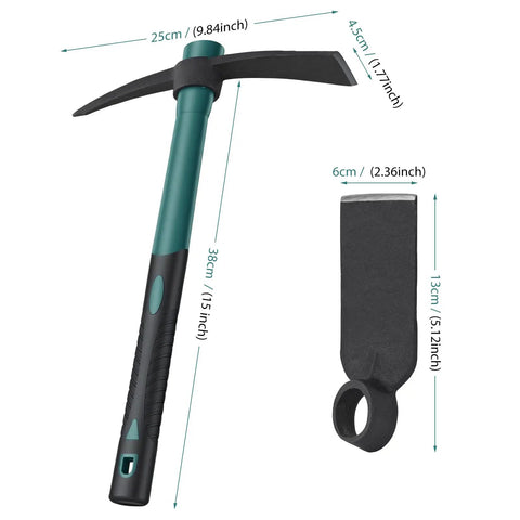 Two Tool Heads Garden Hoe Set With One Handy Handle For Flower Beds And Weeding Easy Install Multi Functional Gardening Kit, hoe and head
