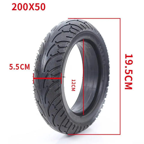 200x60 Solid Tire For Electric Scooter And E Skateboard Puncture Resistant Maintenance Free Rubber Wheel With High Traction Non Flat Design
