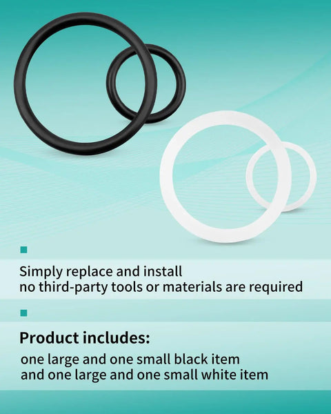 Seal Packing Kit for 746 Hydraulic Punch Driver Replacement 14552 showing two black and two white seals