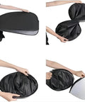 Heavy Duty Windshield Sunshade For Tesla Model 3 Y S X Cybertruck Easy folding process shown in four steps for compact storage.