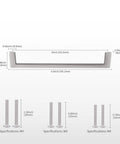 Solid Square Bar Cabinet Handle In Matte Brushed Nickel 6 Inch Center To Center 152 Mm 6 Pack Furniture Pulls with screws