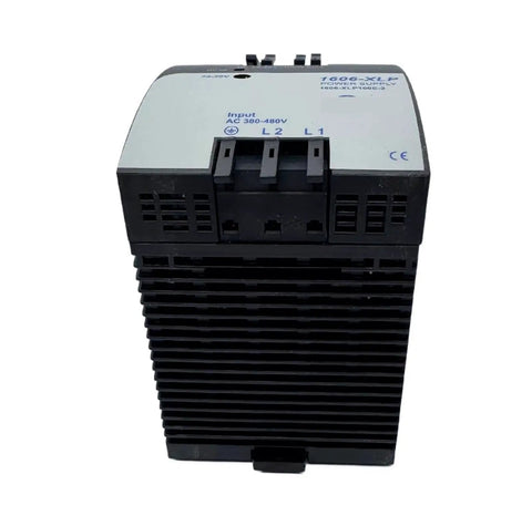 Compact Industrial Switching Power Supply 1606 XLP100E 2 Rugged And Easy To Install Plug And Play Ready For A Wide Range Of Industrial Equipment, vented black-gray module