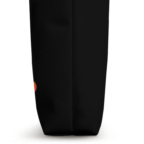 Side view of Dragon Boat Paddler Tote Bag For Dragonboating Fans And Teams, Race Day Go To Gear Carrier, black polyester fabric
