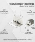 L Shaped Steel Corner Brackets For Cabinets Chairs And Shelves 10 Pack With Screws for strengthening furniture joints.