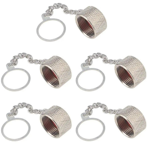 Five Pack UHF And N Type Dust Cap Protective Cover With Chain For SO 239 Connector And N Type Female Adapter Nickel Plated Copper Cap
