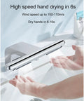 Eoweiot Automatic Hand Dryer with Sensor Faucet, Induction Hand Dryer with Filter, Jet AirHand Dryer with Hot and Cold Switch, for Public Washroom Home, hands under high-speed air dryer.