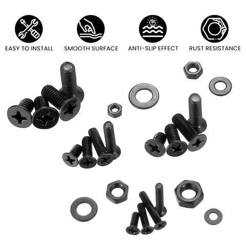 M2 To M5 Screws And Nuts Kit With Washers Black Phillips Countersunk Flathead, showcasing screws, nuts, washers