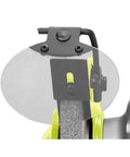 Close-up of a protective guard on Boss Grade Six Inch Angle Grinder With Hella Bright Led Work Light And Reliable Voltage Sensor.