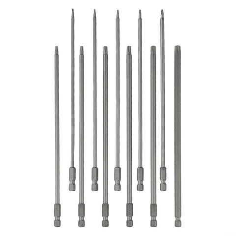 Sick 11-Piece Torx Screwdriver Bit Set With Holes, Super Long 200mm Alloy Steel Hex Shank Bits T6 To T40 Security Star Driver Kit