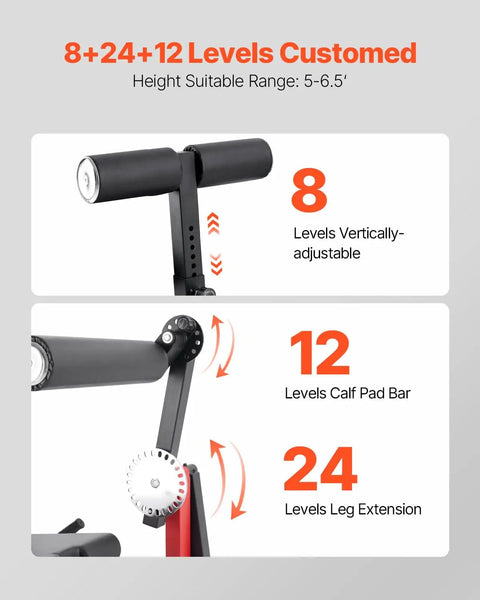 Leg Extension And Curl Machine For Home Gym, Heavy Duty 550 Pounds Load, adjustable height levels, thigh and calf pads