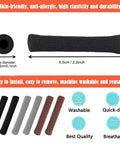 Soft Knitting Cotton Glasses Ear Cushions For Ultra Comfy Wear With Anti Slip Elastic Grips Eyewear shown in black size.