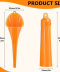 Orange funnels from All In One Harley-Davidson Oil Change Kit With Filter Cap Wrench Fill Tools And Thirty O Rings, dimensions labeled