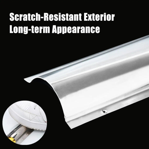 Curved metal piece with scratch-resistant finish in 10 Pack Stainless Steel Floor Cable Covers for Cords Kit