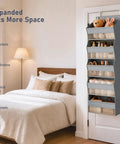 Five Tier Over The Door Hanging Storage Rack With Super Deep Pockets Absolute Game Changer For Cramped Dorm Rooms And RVs, 7.1" deep pockets