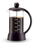 French Press Coffee And Tea Maker 12 Oz with borosilicate glass and four level filtration system for rich flavor