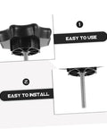 Close-up of black chrome spare tire fixing bolt, shown in two views, labeled "Easy to Use" and "Easy to Install."