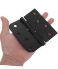 Premium Black Matte Indoor Door Hinges For Interior Wood Doors Stainless Steel set shown in hand for scale, detailed view of hinge.