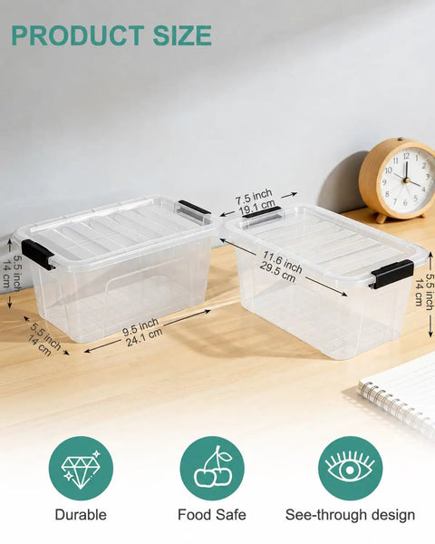 Score This Six Pack Of Seven Quart Clear Plastic Storage Bins With Secure Snap Lids That Stack Tight To Help You Ditch The Clutter And Keep Your Home Pantry Or Office Game Strong