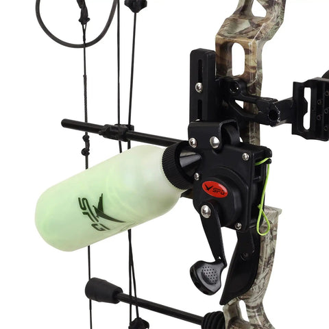 Beefy Archery Bowfishing Reel For Compound And Recurve Bow With 40m Fishing Rope, Rugged ABS Aluminum Housing mounted on bow