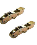 2-Pack 1-1/4 Inch Sliding Door Rollers Replacement with Steel Ball Bearing Tandem Wheels, heavy duty metal construction