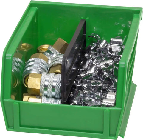 Hella Tough Stackable Plastic Storage Bins 5 X 4 X 3 Inch Green 24 Pack Heavy Duty Small Parts Organizer Box For Garage Workshop Classroom Cabinet And Home Organization