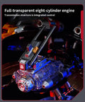 3D DIY Mechanical Beetle Assembly Model With Mechanical Transmission, Futuristic Desktop Ornament For Enthusiasts And Gift Givers, Dynamic Kit Version With LED Accent Lights, transparent engine close-up